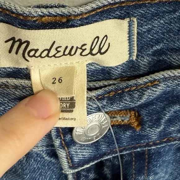 Madewell Mid Rise Denim Maxi Jean Skirt Womens 26 Blue Front Middle Slit NWT - Picture 6 of 12